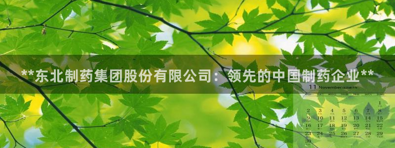 九游老哥俱乐部官网登录：**东北制药集团股份有限公司：领先的中国制药企业**