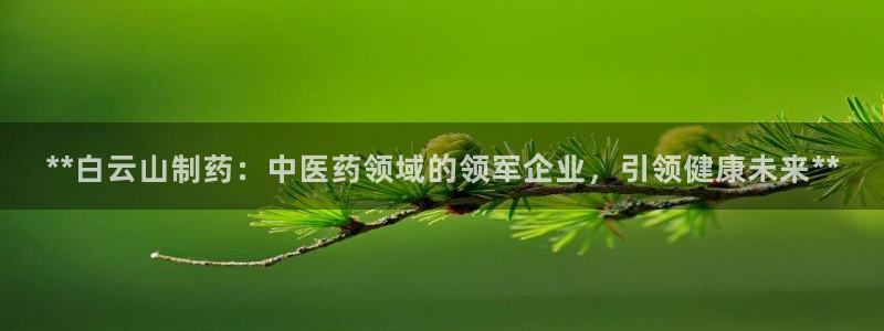 老哥俱乐部是干什么的：**白云山制药：中医药领域的领军企业，引领健康未来**