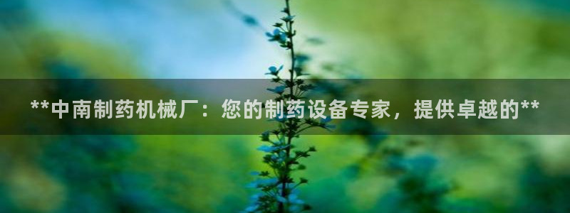 老哥吧九游会：**中南制药机械厂：您的制药设备专家，提供卓越的**