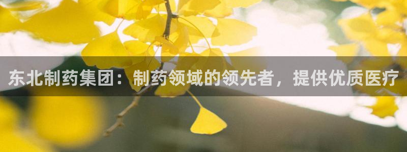 九游老哥俱乐部登录：东北制药集团：制药领域的领先者，提供优质医疗