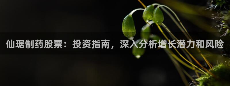 九游老哥俱乐部官网登录网址：仙琚制药股票：投资指南，深入分析增长潜力和风险