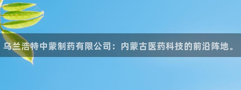 九游会老哥必备的交流社区九：乌兰浩特中蒙制药有限公司：内蒙古医药科技的前沿阵地。