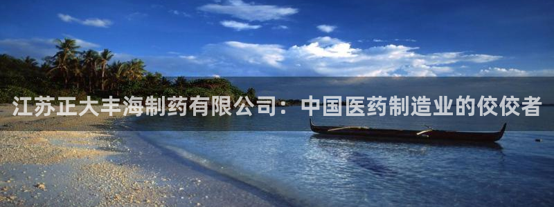 九游会老哥必备的交流社区：江苏正大丰海制药有限公司：中国医药制造业的佼佼者