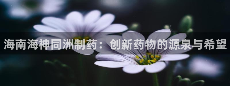 ag九游会老哥俱乐部：海南海神同洲制药：创新药物的源泉与希望